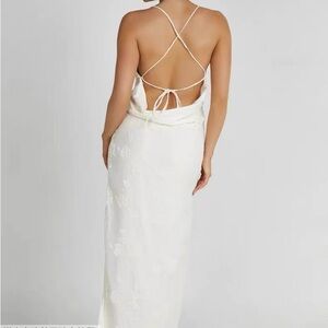 NWT Meshki Burnout Velvet Cream Floral Maxi Dress